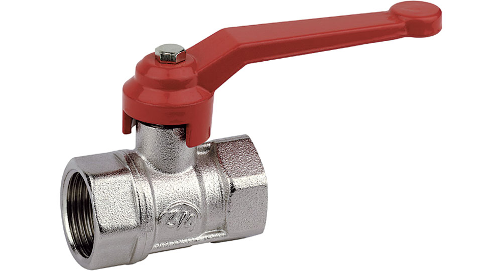 Ball valve reduced bore F.F. with red aluminium lever handle