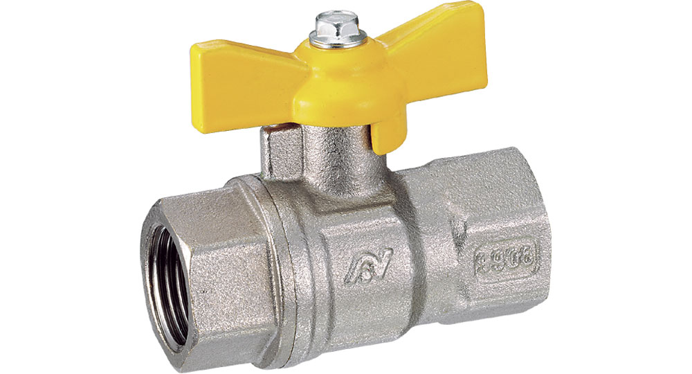 Ball valve for gas full bore F.F. with butterfly handle. EN10226 THREAD