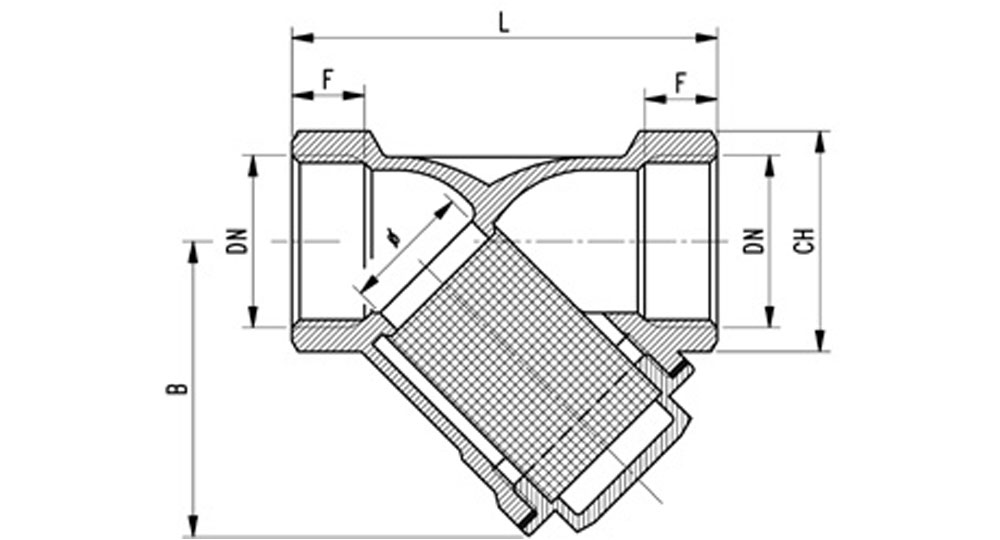 Bronze Y type strainer F.F. Stainless steel mesh filter 280 µm