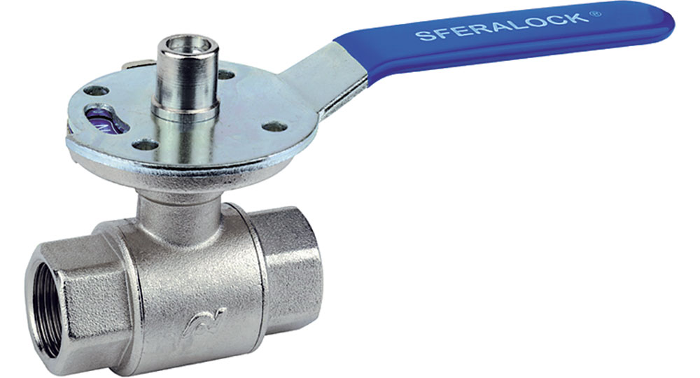 Ball valve full bore F.F. for safety lock - steel lever handle.