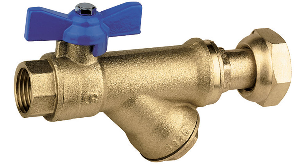 DZR brass EN12165 CW602 combined ball valve F.F./swivel union nut with built-in strainer.