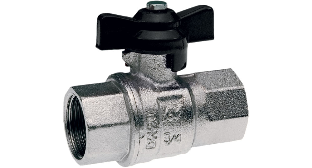 Industrial ball valve full bore F.F.with black butterfly handle. NPT THREAD