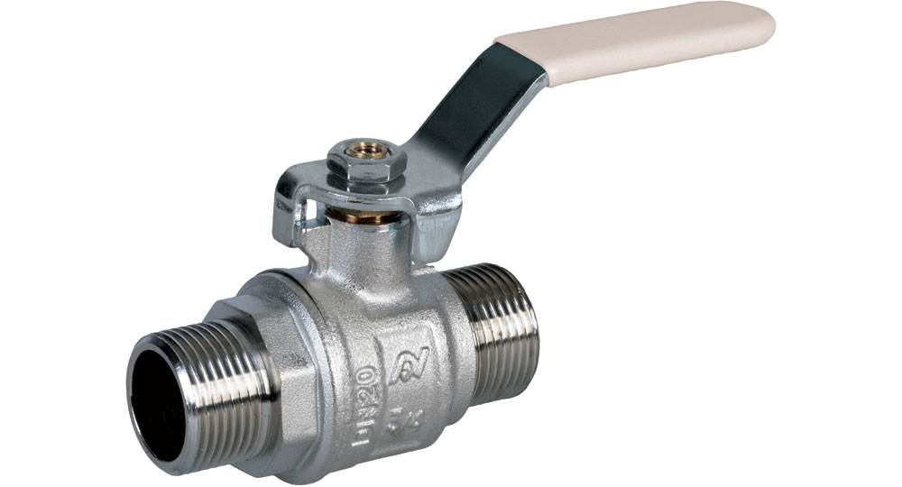 Industrial ball valve full bore M.M  with white handle (screwed iron) for oxygen. EN10226 THREAD