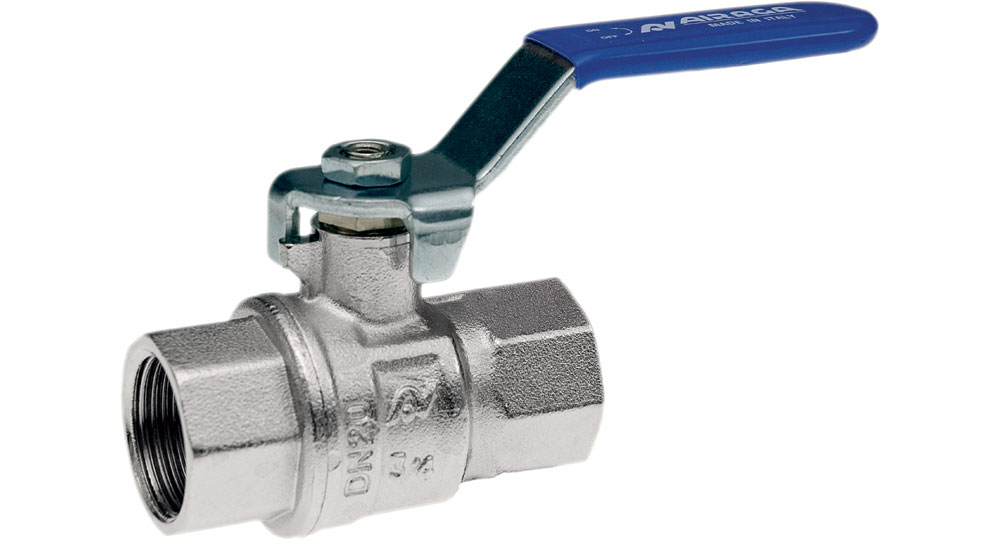 Industrial ball valve full bore F.F. with blue handle (screwed iron) for compressed air. EN10226 THREAD