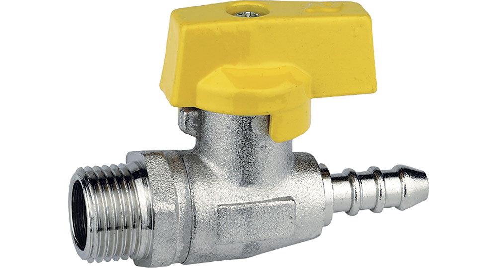 Liquid gas straight cut off valve M.,hose carrier for pipe with inside ø 8 mm (UNI 7140).