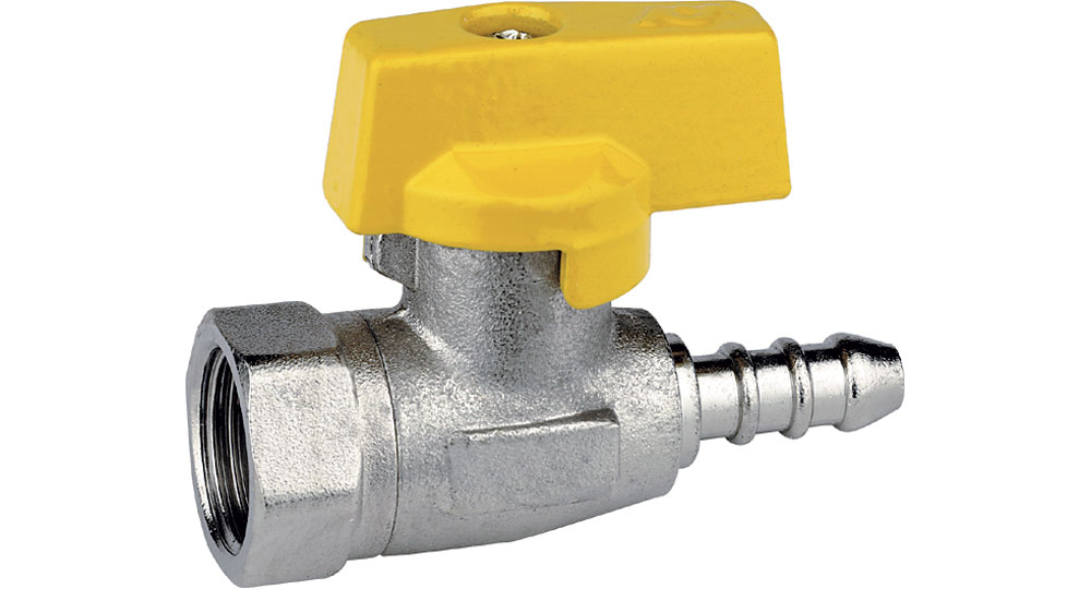 Liquid gas straight cut off valve F., hose carrier for pipe with inside ø 8 mm (UNI 7140).