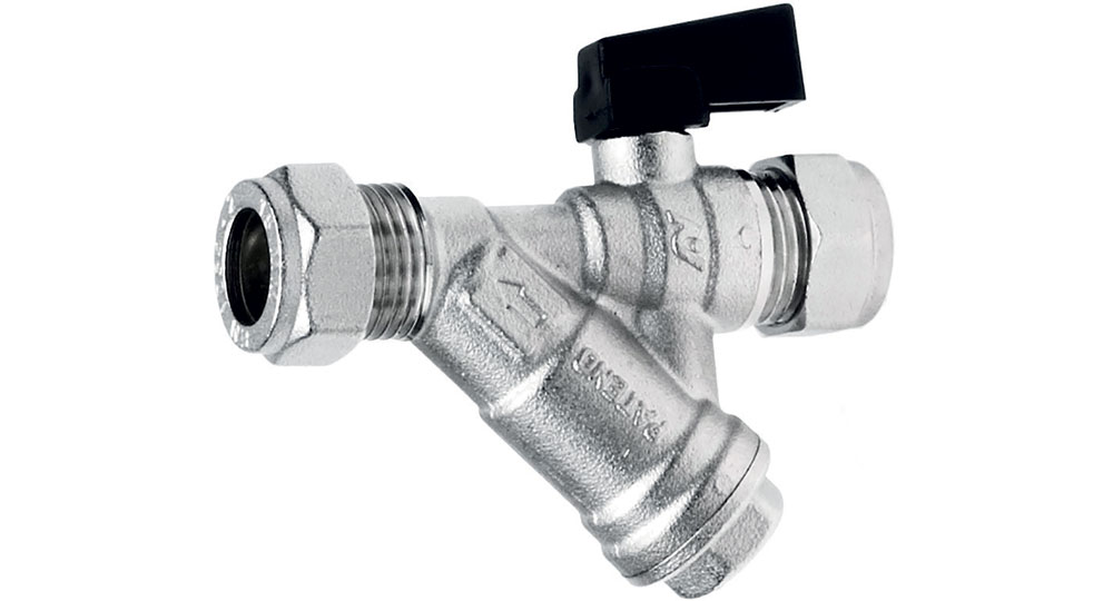 Ball valve with filters.