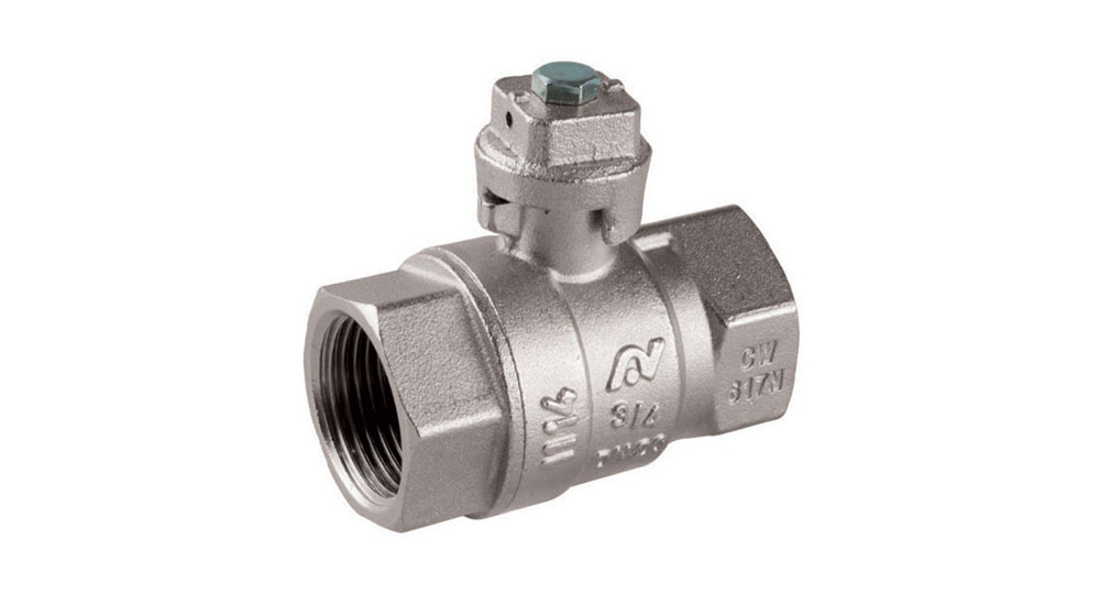 Universal ball valve full bore F.F. with locking cap.