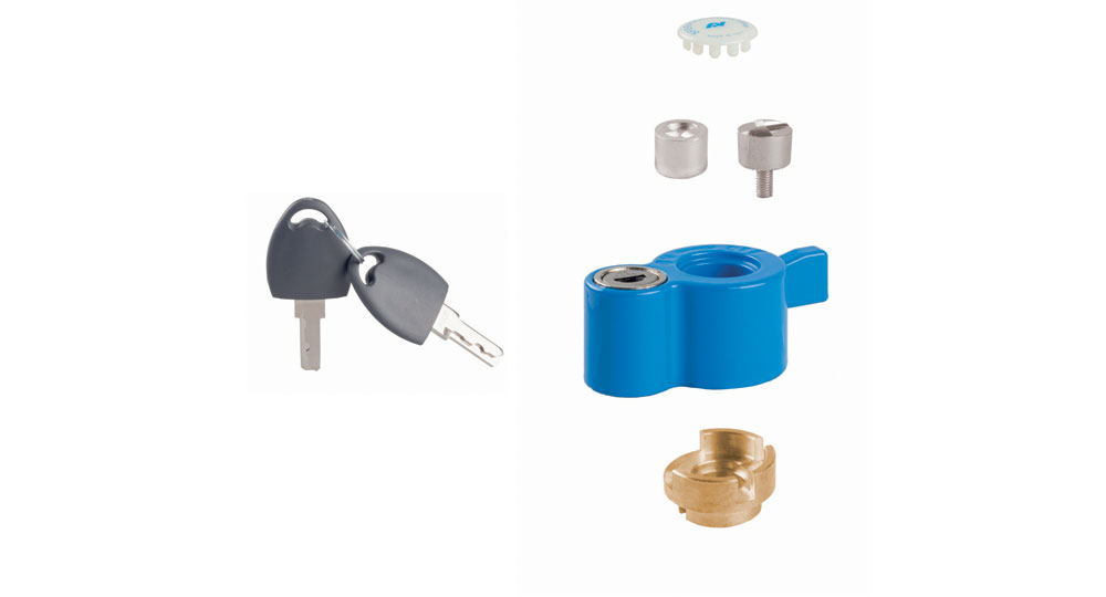 Retrofit KIT with combined locking system:

 	For ranges DREAM-FANS-COMPACT
 	Suitable for valves with M8x1 male threaded stem
 	Suitable for valves with M5 female threaded stem
 	For valves size: ½” - ¾” - 1”
